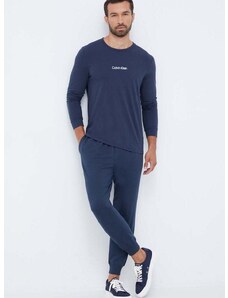 Tričko s dlhým rukávom Calvin Klein Underwear tmavomodrá farba,s potlačou,000NM2171E