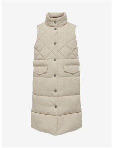 Beige girls' quilted vest ONLY New Stacy - Girls