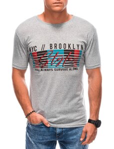 Buďchlap Originálne šedé tričko s výrazným nápisom S1870