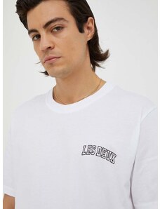 Bavlnené tričko Les Deux biela farba, s potlačou