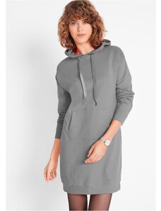 bonprix Mikinové šaty s kapucňou, farba šedá