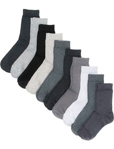 bonprix Ponožky basic (10 ks), s bio bavlnou, farba šedá, rozm. 39-42