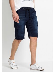 bonprix Teplákové džínsové bermudy Regular Fit, farba modrá