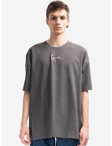 Bavlnené tričko Karl Kani Small Signature Heavy Jersey 6037281-GREY, šedá farba, s nášivkou