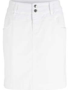 bonprix Strečová sukňa s podielom lycry, farba biela, rozm. 34