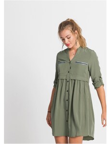 bonprix Krátke košeľové šaty, farba zelená, rozm. 34