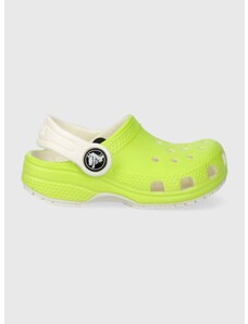 Detské šľapky Crocs GLOW IN THE DARK zelená farba