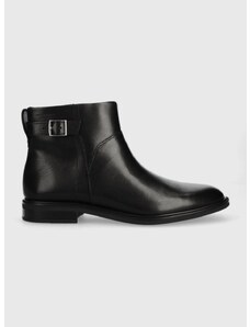 Kožené členkové topánky Vagabond Shoemakers FRANCES 2.0 dámske, čierna farba, na plochom podpätku, 5606.101.20