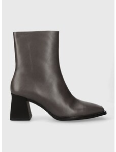 Kožené členkové topánky Vagabond Shoemakers HEDDA dámske, šedá farba, na podpätku, 5002.001.18