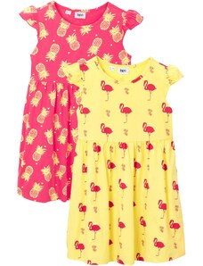 bonprix Šaty, letné, pre dievčatá (2 ks v balení), farba žltá