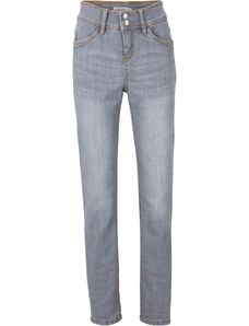 bonprix Komfortné strečové džínsy, HIGH WAIST SLIM, farba šedá, rozm. 34