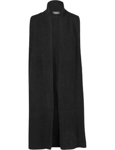 bonprix Pletená vesta s vrúbkovanou štruktúrou, farba čierna