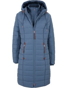 bonprix Prešívaný kabát, 2v1 vzhľad, farba modrá