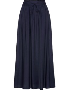 bonprix Maxi sukňa, viskózová, s konfortným pásom a šnúrkou na zaviazanie, farba modrá