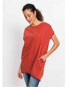 bonprix Dlhé tričko oversized, farba červená