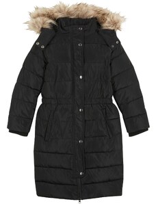 bonprix Vatovaná bunda pre dievčatá, s odnímateľnou kapucňou, farba čierna