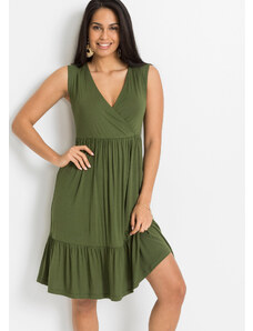bonprix Džersejové šaty s čipkou, farba zelená
