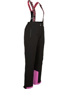 bonprix Funkčné termo nohavice, dlhé s odnímateľnými ramienkami, vodoodolné, rovné, farba čierna, rozm. 38