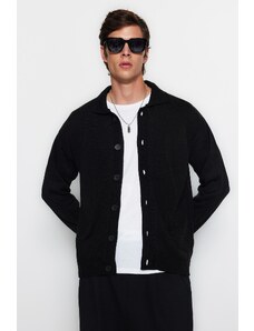 Trendyol Black Regular Fit Shirt Collar Non-Pilling Sweater Cardigan