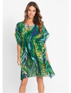 bonprix Šifónové plážové tunikové šaty, farba zelená, rozm. 36/38