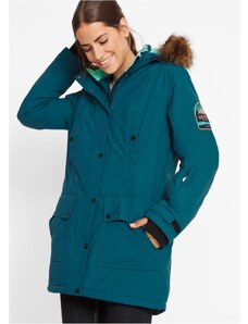 bonprix Funkčná outdoorová dlhá bunda s kapucňou, nepremokavá, farba modrá