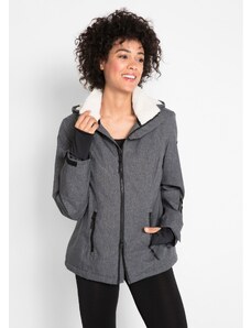 bonprix Funkčná outdoorová bunda s flísovou kožušinkou, nepremokavá, farba šedá