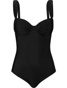 bonprix Jednodielne sťahovacie plavky, ľahký tvarujúci efekt, farba čierna