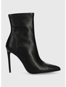 Členkové topánky Steve Madden Vanya dámske, čierna farba, na vysokom podpätku,