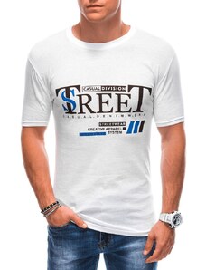 Buďchlap Jedinečné biele tričko s nápisom street S1894