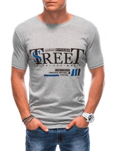 Buďchlap Jedinečné šedé tričko s nápisom street S1894