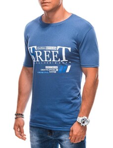 Buďchlap Jedinečné modré tričko s nápisom street S1894