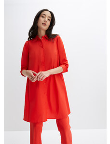 bonprix Blúzkové šaty so zaobleným lemom, farba červená, rozm. 52