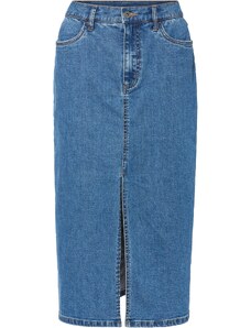 bonprix Dlhá džínsová sukňa s prestrihom s Positive Denim #1 Fabric, farba modrá, rozm. 48