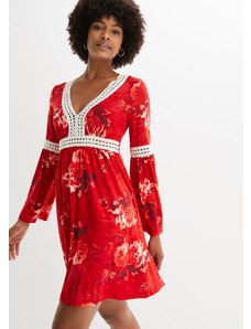bonprix Šaty s háčkovaním, farba červená