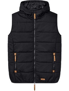 bonprix Prešívaná vesta s kapucňou, farba čierna, rozm. 48