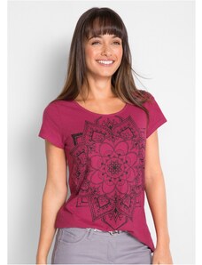 bonprix Vypaľované tričko, krátky rukáv, farba ružová