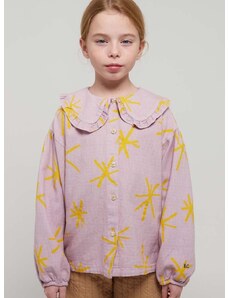 Detská bavlnená košeľa Bobo Choses fialová farba