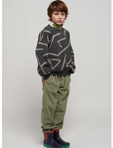 Detská bavlnená mikina Bobo Choses šedá farba, vzorovaná