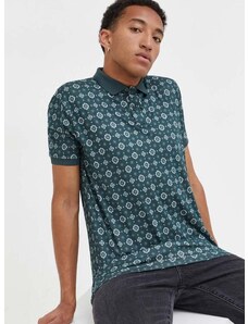 Polo tričko Abercrombie & Fitch pánsky, zelená farba, vzorovaný