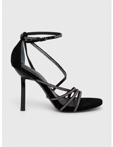 Semišové sandále Guess AXEN čierna farba, FL7AXE SUE03