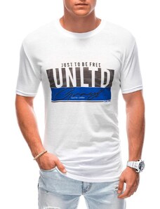 Buďchlap Originálne biele tričko s výrazným nápisom S1897