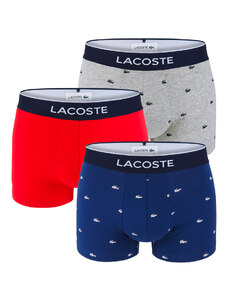 LACOSTE - 3PACK boxerky Lacoste ultra comfortable stretch cotton logo red & blue