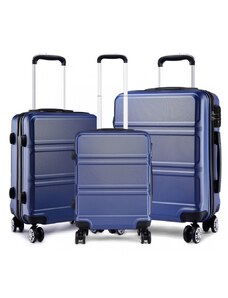 Konofactory Modrá sada luxusných kufrov s TSA zámkom "Travelmania" - veľ. M, L, XL