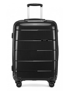 Konofactory Čierny prémiový plastový kufor s TSA zámkom "Solid" - veľ. M, L