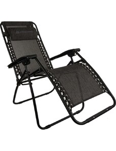 Folding camping chair-lounger ALPINE PRO SITE dk.true gray