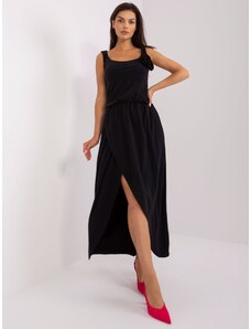 Fashionhunters Black maxi dress