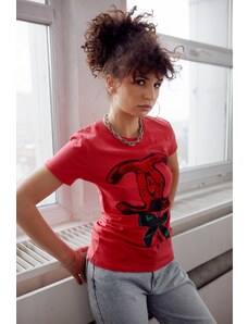 FASARDI Women's T-shirt with coral application