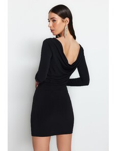 Trendyol Čierne obojstranné elegantné večerné šaty