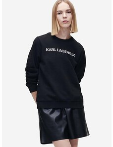 Mikina Karl Lagerfeld Elongated Logo Zebra Sweat 221W1815 999 dámska, čierna farba, s potlačou