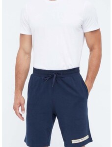 Bavlnené šortky Emporio Armani Underwear tmavomodrá farba